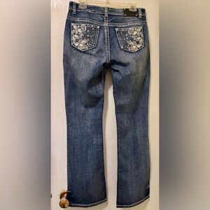 Y2K Live Hard embellished straight leg jeans size 8 (32x31)